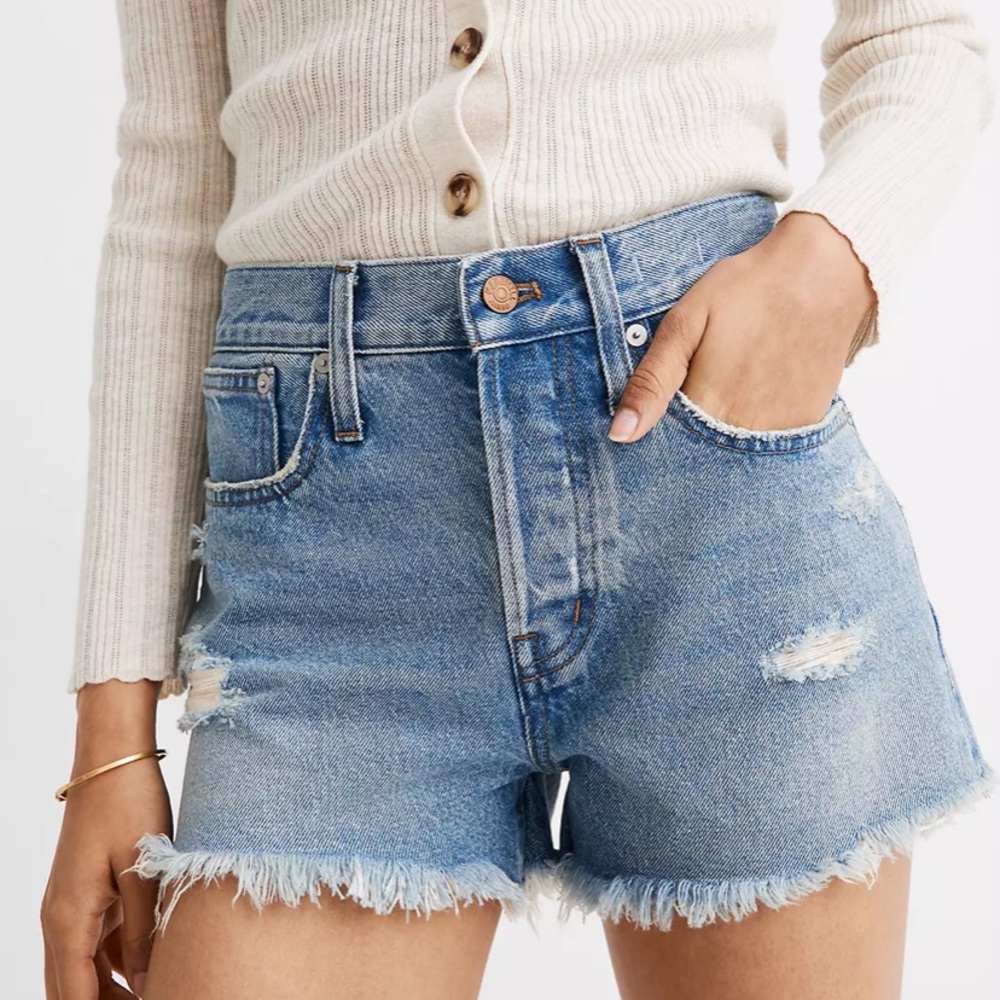 Madewell Relaxed Cutoff Distressed Denim / Jean Shorts